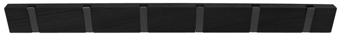 Knaggrekke flex svart eik 6 knagger 60 cm